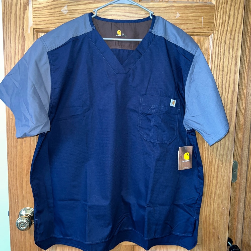 🔗Mens Carhartt Scrub Top- Navy